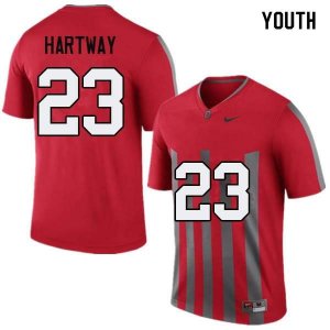 Youth Ohio State Buckeyes #23 Michael Hartway Throwback Nike NCAA College Football Jersey March QAC6444JY